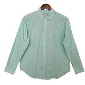 Everlane Striped Button Down Shirt Womens Size 4 Mint Green White Oversized NWT